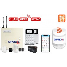 OPAX-2646 GPRS PANELİ & BGR-10 KABLOLU POLİS SİRENLİ FULL ALARM SETİ 